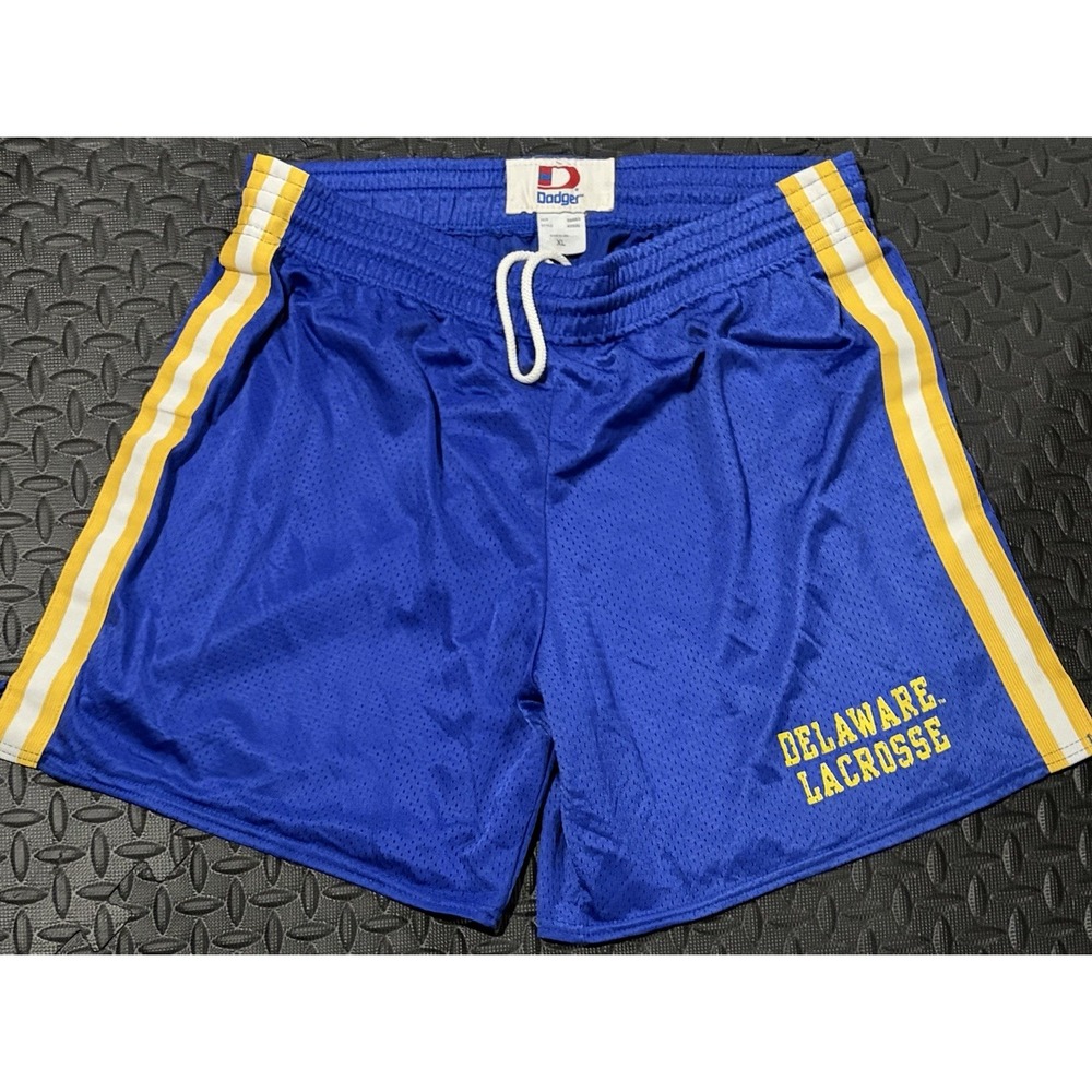 Vintage 90's Delaware Lacrosse Shorts XL Dodger Made in USA Blue Hens NCAA LAX